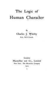 Cover of: The logic of human character