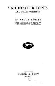 Cover of: Six theosophic points and other writings by Jacob Boehme