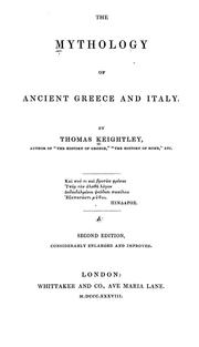 Cover of: The mythology of ancient Greece and Italy by Keightley, Thomas