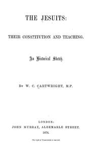 Cover of: The Jesuits by William Cornwallis Cartwright