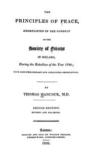 Cover of: The principles of peace by Hancock, Thomas