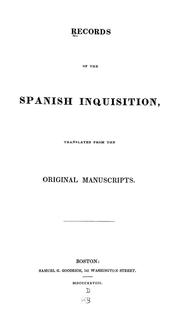 Cover of: Records of the Spanish Inquisition