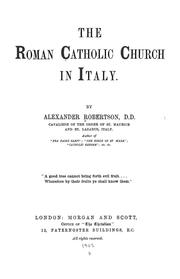 Cover of: The Roman Catholic Church in Italy by Robertson, Alexander