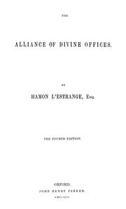 Cover of: The alliance of divine offices