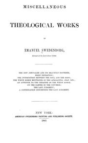 Cover of: Miscellaneous theological works of Emanuel Swedenborg ...