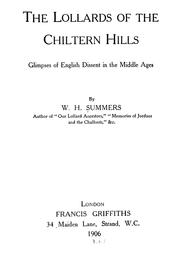 Cover of: The Lollards of the Chiltern hills: glimpses of English dissent in the middle ages