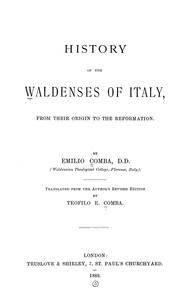 Cover of: History of the Waldenses of Italy: from their origin to the Reformation