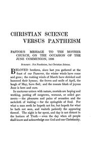 Cover of: Christian science versus pantheism by Mary Baker Eddy