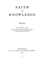 Cover of: Faith and knowledge by Inge, William Ralph