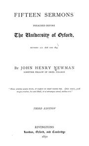 Cover of: Fifteen sermons preached before the University of Oxford, between A.D. 1826 and 1843
