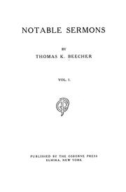 Cover of: Notable sermons by Thomas Kinnicut Beecher
