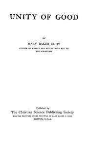 Cover of: Unity of good by Mary Baker Eddy