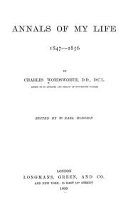 Cover of: Annals of my life, 1847-1856 by Charles Wordsworth