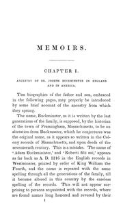 Cover of: Memoirs of Rev. Joseph Buckminster, D.D.: and of his son, Rev. Joseph Stevens Buckminster