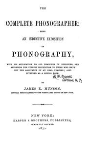 Cover of: The complete phonographer by James Eugene Munson
