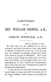 Cover of: Letters Exhibiting the Most Prominent Doctrines of the Church of Jesus Christ of Latter-day Saints by Orson Spencer