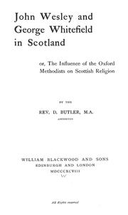 Cover of: John Wesley and George Whitefield in Scotland by Butler, D.