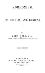 Cover of: Mormonism: its leaders and designs