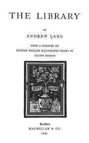 Cover of: The library by Andrew Lang