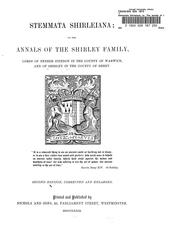 Stemmata Shirleiana by Evelyn Philip Shirley