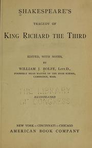 Cover of: Shakespeare's tragedy of King Richard the Third by William Shakespeare