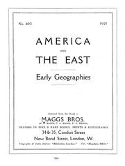 Cover of: America and the East: early geographies