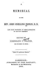 Cover of: A memorial of the Rev. John Snelling Popkin ... by John Snelling Popkin