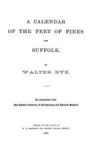 Cover of: A calendar of the Feet of Fines for Suffolk