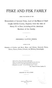 Cover of: Fiske and Fisk family by Frederick Clifton Pierce