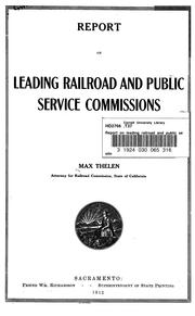 Cover of: Report on leading railroad and public service commissions
