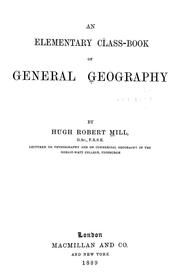 Cover of: An elementary class-book of general geography