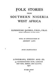 Cover of: Folk stories from Southern Nigeria, West Africa