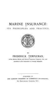 Cover of: Marine insurance: its principles and practice