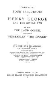 Concerning four precursors of Henry George and the single tax by John Morrison Davidson