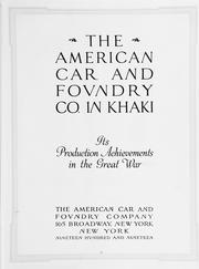 Cover of: The American Car and Foundry Co. in khaki by ACF Industries.