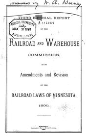 Cover of: Laws relating to the Railroad and Warehouse Commission of the state of Minnesota by Minnesota.