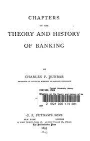 Cover of: Chapters on the theory and history of banking