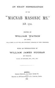 Cover of: An exact reproduction of the "Macnab masonic ms.", A.D. 1722