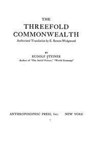 Cover of: The three-fold commonwealth
