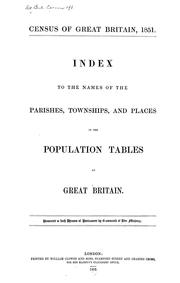 Cover of: Index to the names of the parishes, townships, and places in the population tables of Great Britain by Great Britain. Census Office.