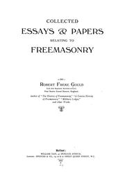 Cover of: Collected essays and papers relating to freemasonry