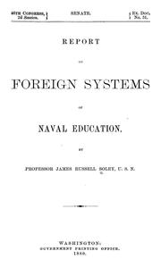 Cover of: Report on foreign systems of naval education