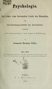 Cover of: Psychologie by Immanuel Hermann Fichte