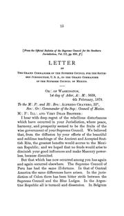 Cover of: Letter[s] of the Grand Commander of the Supreme Council for the Southern Jurisdiction of the United States ...