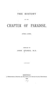 Cover of: The history of the Chapter of Paradise, 1798-1898