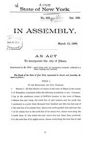 Cover of: An act to incorporate the city of Ithaca