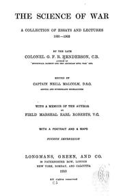 Cover of: The science of war: a collection of essays and lectures, 1891-1903