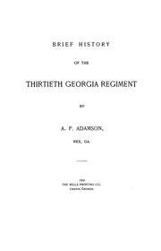 Cover of: Brief history of the Thirtieth Georgia Regiment