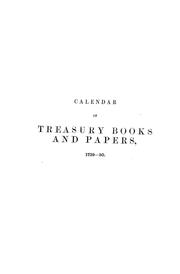 Cover of: Calendar of treasury books and papers | Public Record Office