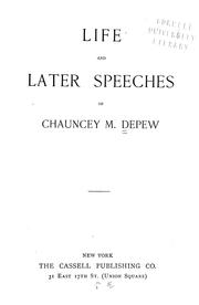 Cover of: Life and later speeches
